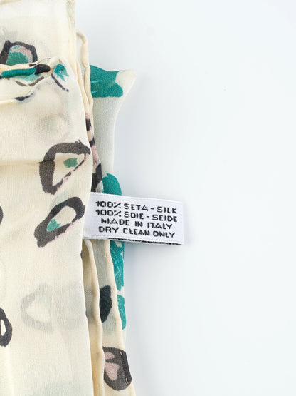 Excellent Antonio Marras Silk Scarf Combined Floral Pattern