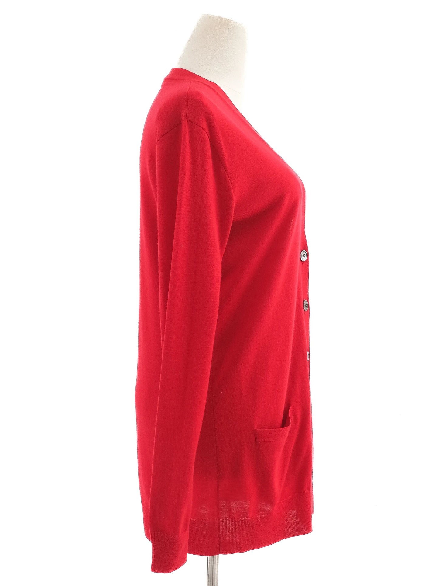 excellent ralph lauren red wool cardigan sweater size s