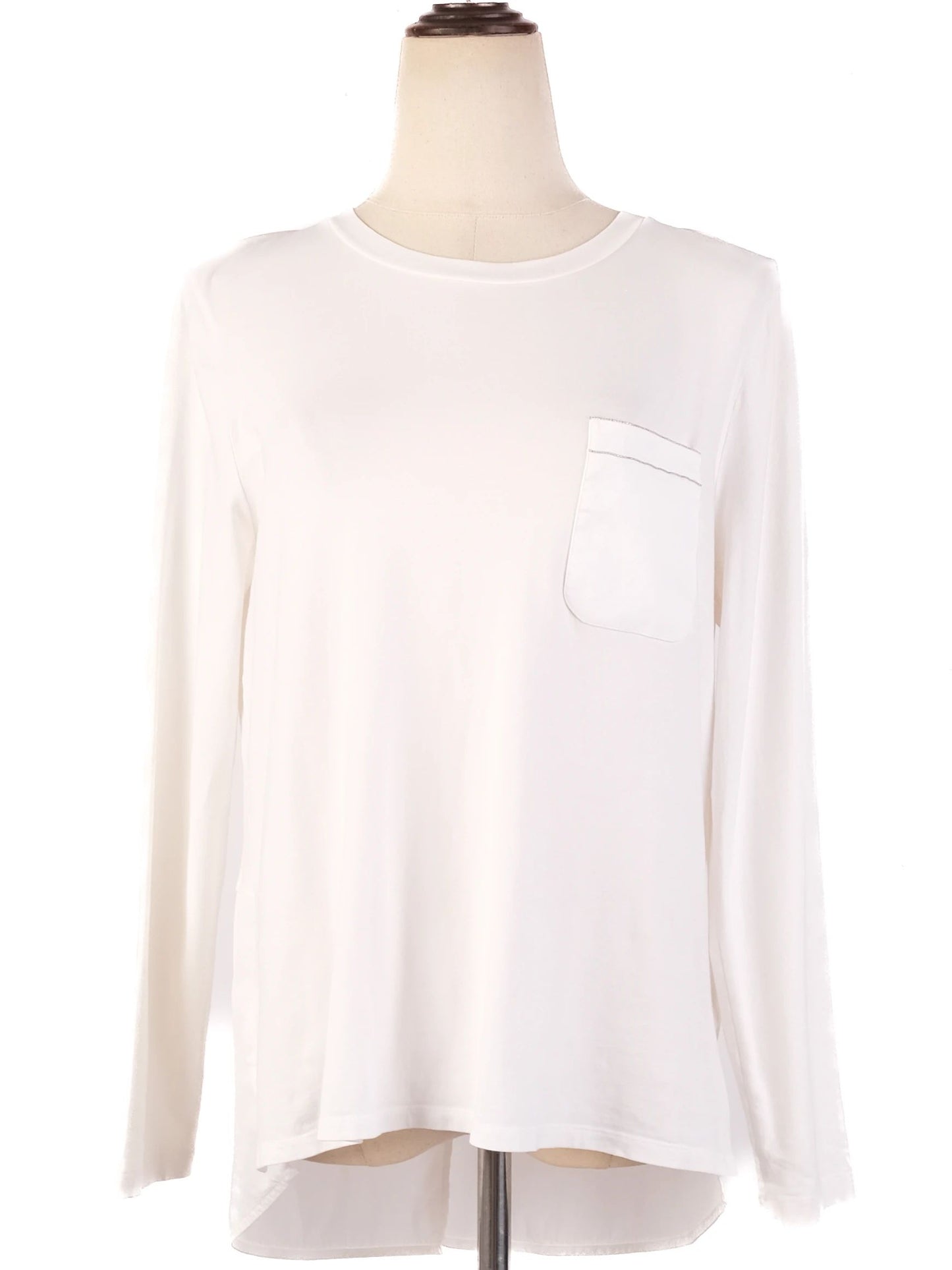 excellent peserico women's white nylon long sleeve top size l