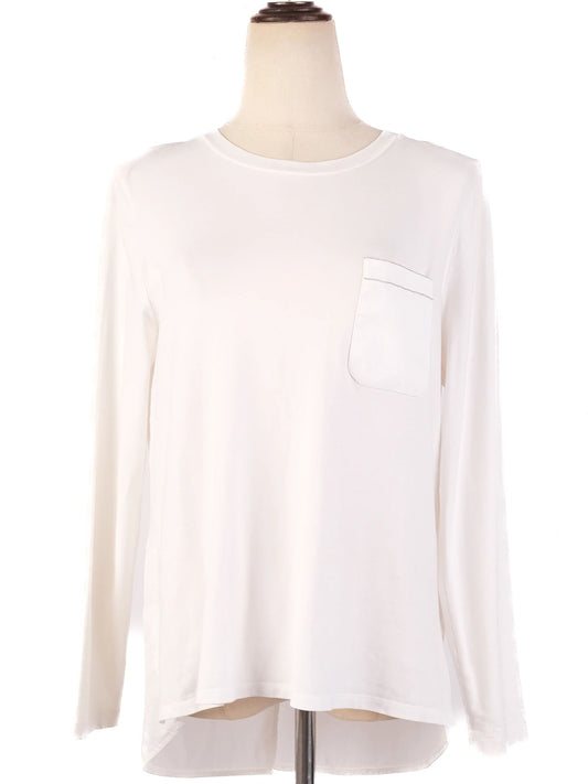 Excellent Peserico Women's White Nylon Long Sleeve Top Size L
