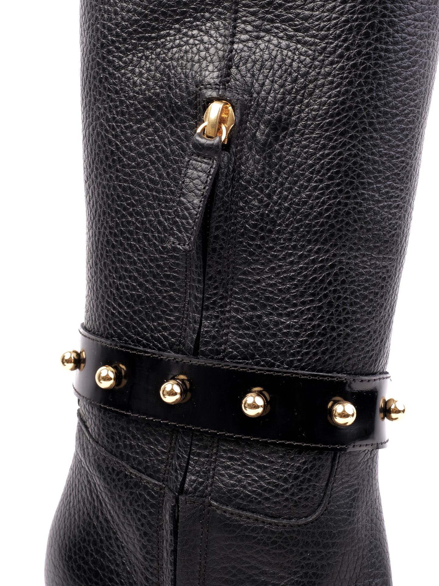excellent moschino black leather knee-high boots size 36