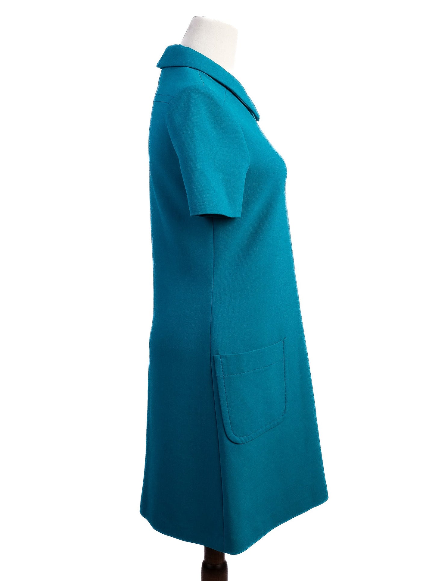 excellent tara jarmon blue viscose dress size s with pockets