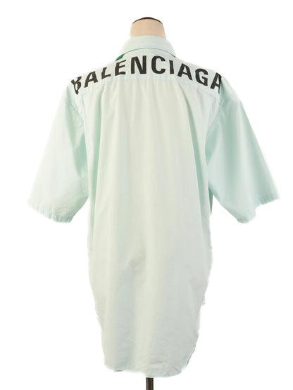 Excellent Balenciaga Blue Cotton Shirt Size M Oversized Fit