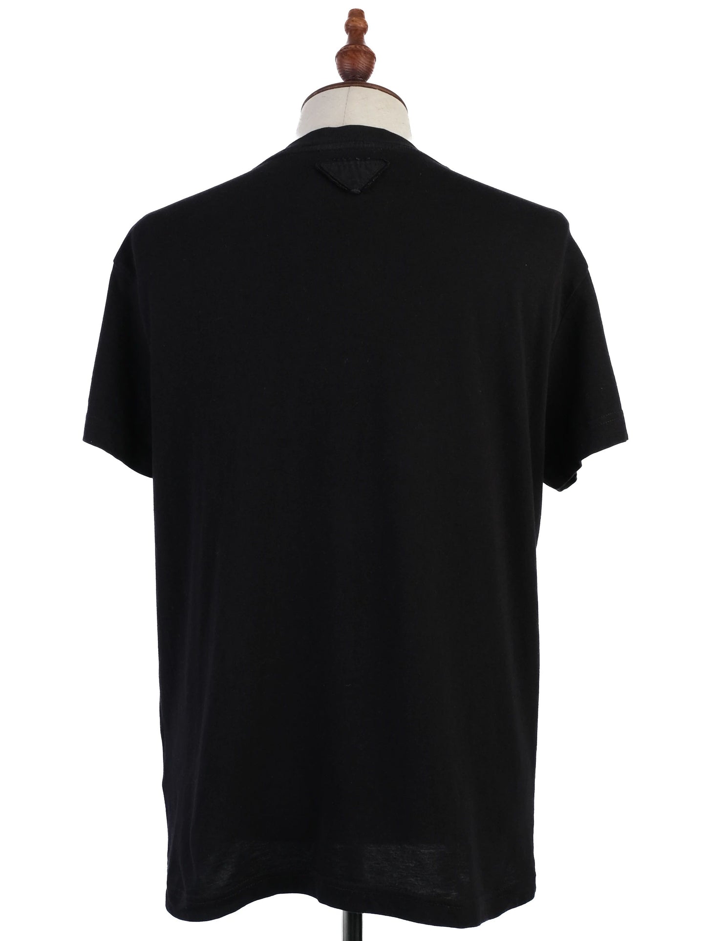 excellent prada black cotton v-neck t-shirt size m for men