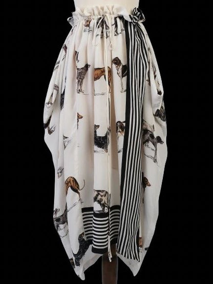 Excellent Stella McCartney Silk Skirt with Dog Print Size M