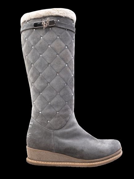 perfect gianfranco ferrè gray leather quilted boots size 39