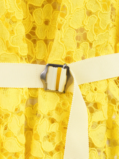 Excellent Sacai Yellow Lace Top with Belt Size L Women