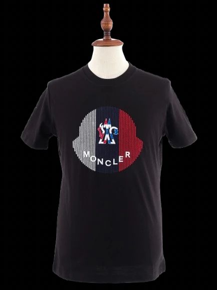 new moncler black cotton t-shirt size s with graphic design