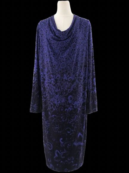 escada excellent condition purple viscose midi dress size xl