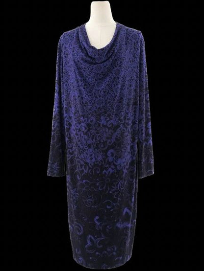 Escada Excellent Condition Purple Viscose Midi Dress Size XL