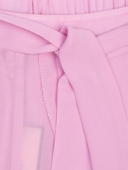 NEW By Malene Birger Pink Polyester Shorts with Tie Belt Size XS