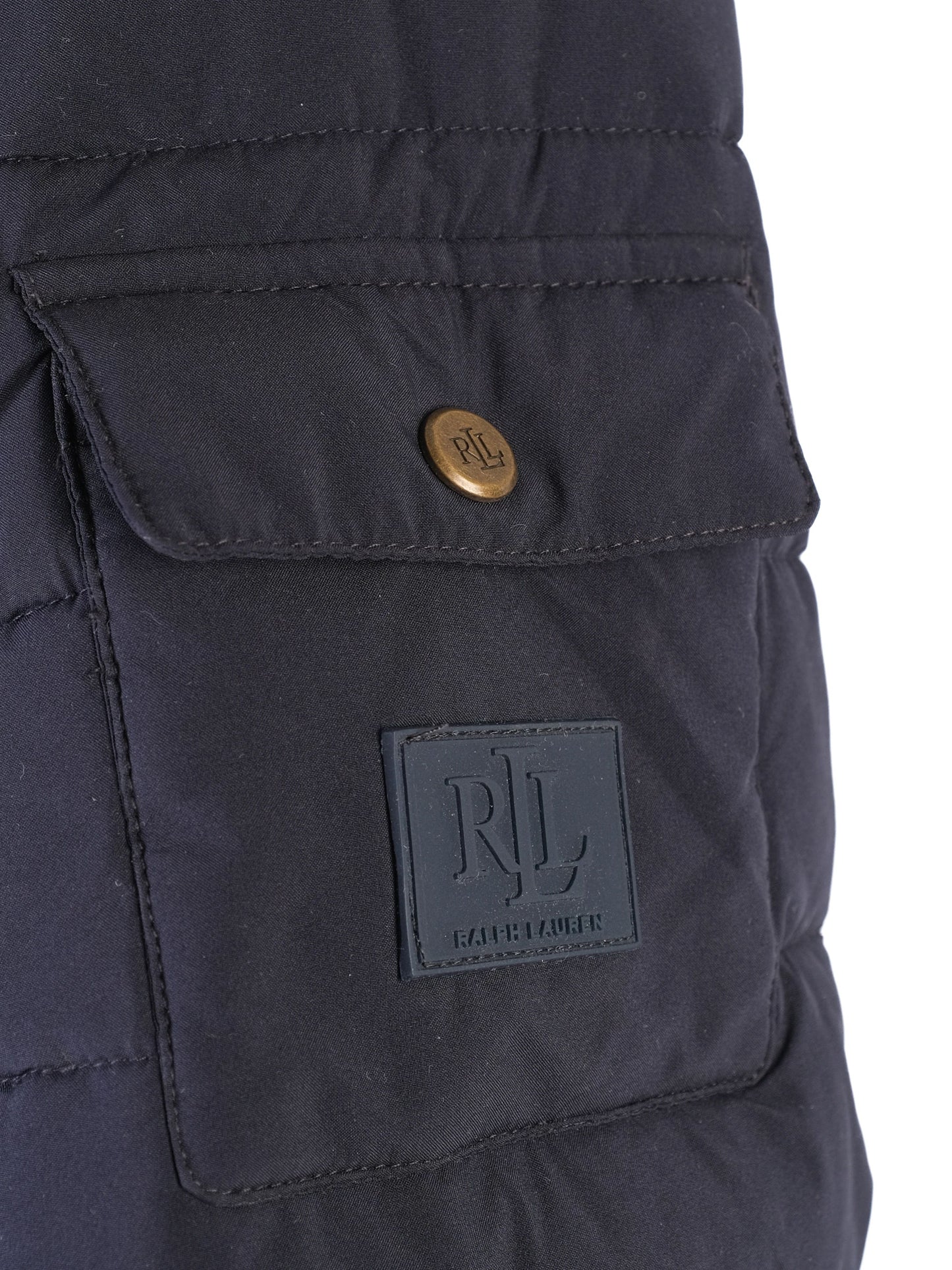 excellent ralph lauren blue quilted puffer coat size m