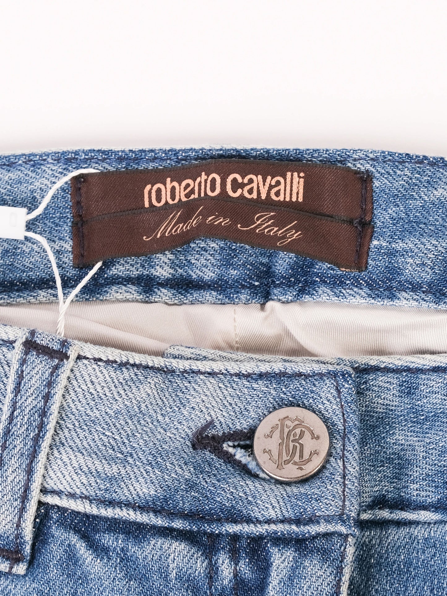 excellent roberto cavalli blue jeans with sequin embellishments size s
