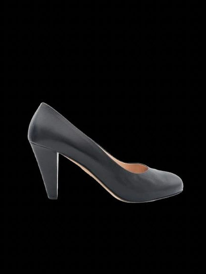 Excellent Bally Black High-Heeled Leather Shoes Size 40