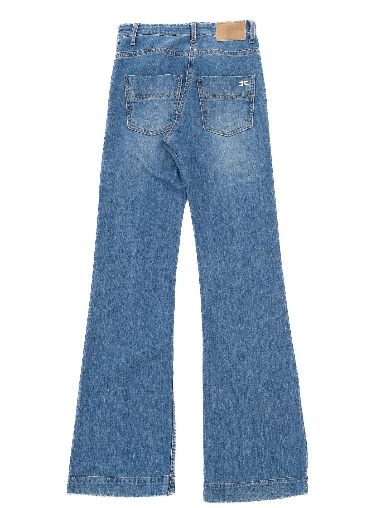 excellent elisabetta franchi blue flared denim jeans size s