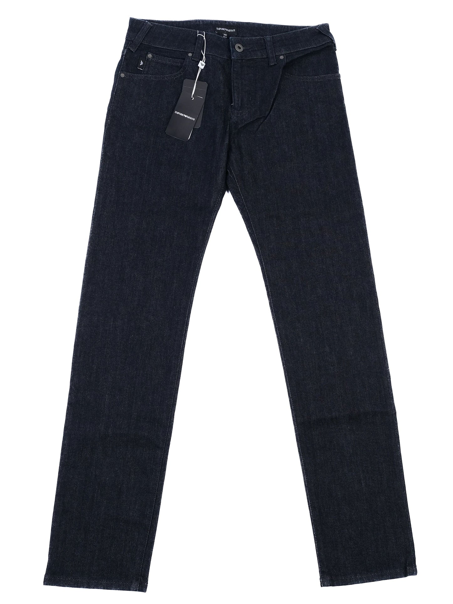 new emporio armani dark blue cotton jeans size 14 women's