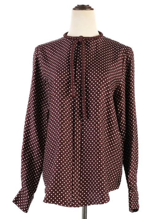 Excellent Chloe Purple Silk Blouse M with Tie Detail