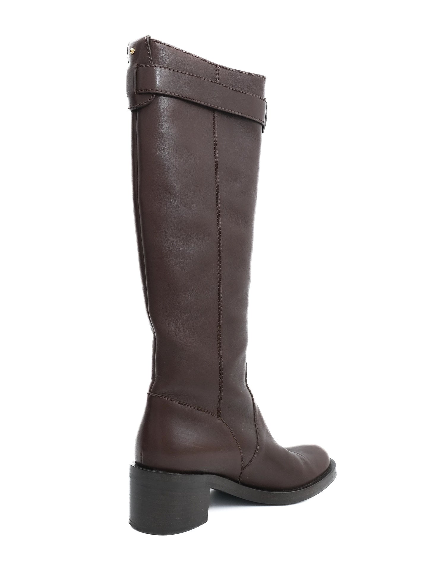 excellent gucci orange leather knee-high boots size 36.5