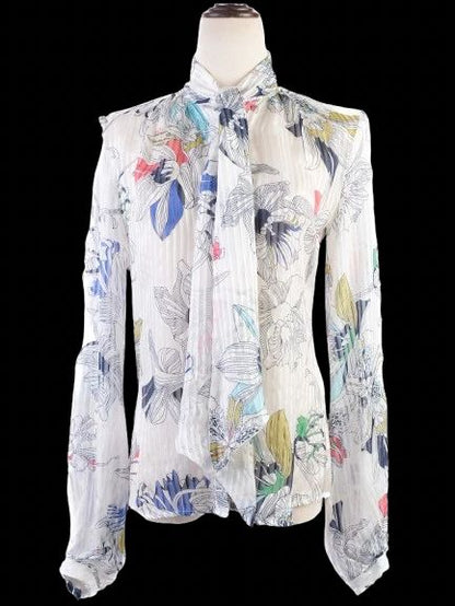 Versace Floral Silk Blouse Excellent Condition Size N/A