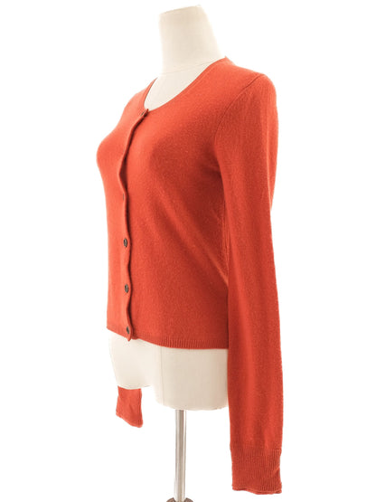 Excellent Burberry Orange Cashmere Cardigan Sweater Size XS