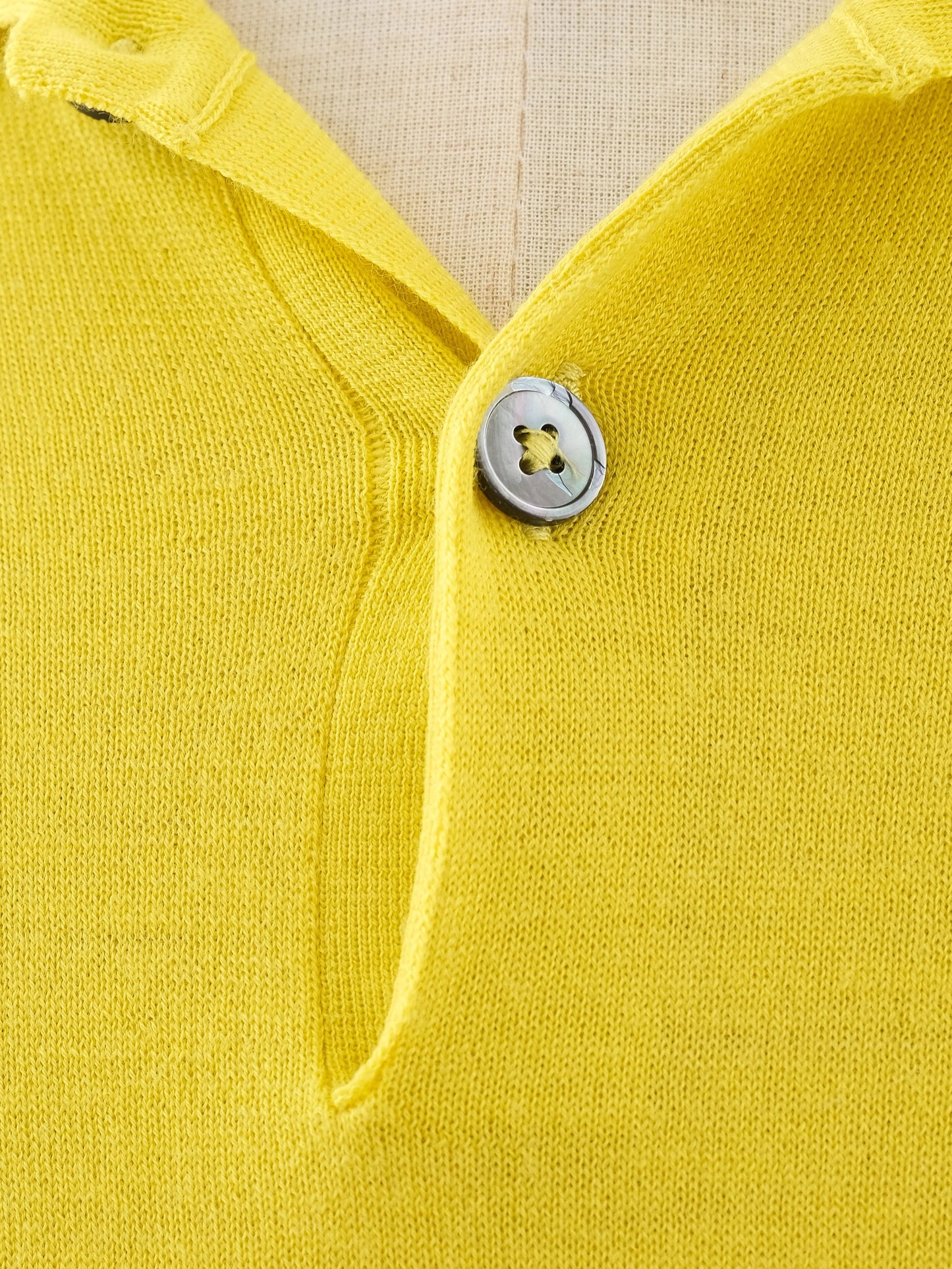 excellent hermes yellow wool polo shirt size l for men