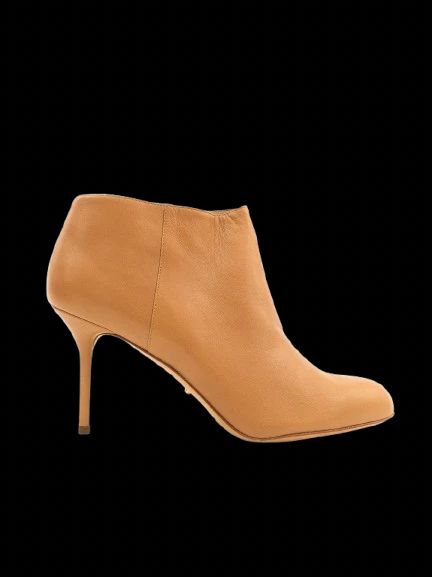 excellent sergio rossi yellow leather high-heeled ankle boots size 39