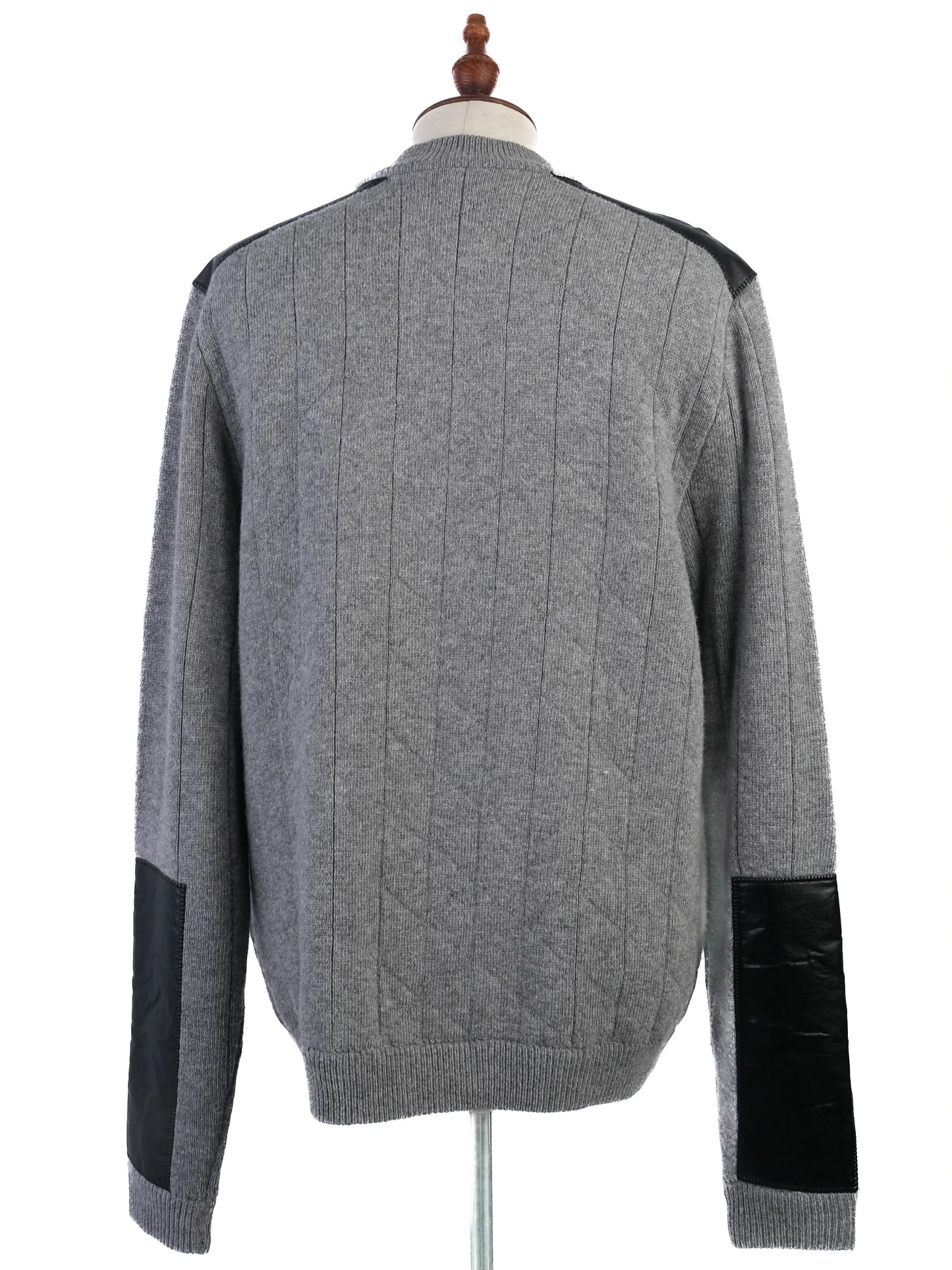 excellent trussardi gray wool sweater size l with zipper accents