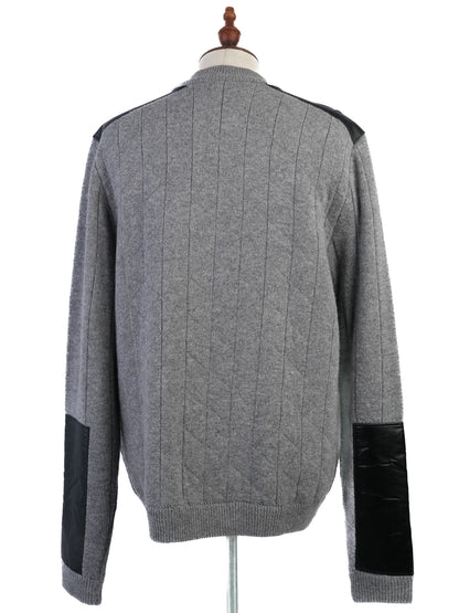 Excellent Trussardi Gray Wool Sweater Size L with Zipper Accents