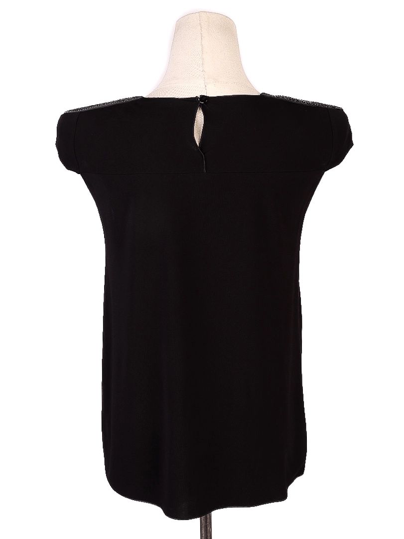 new armani collezioni black sleeveless top size s with embellishments