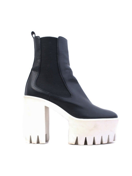 Average Stella McCartney Black Leather Platform Ankle Boots Size 37