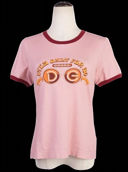 excellent dolce gabbana pink graphic t-shirt size m - eyes only for dg amore
