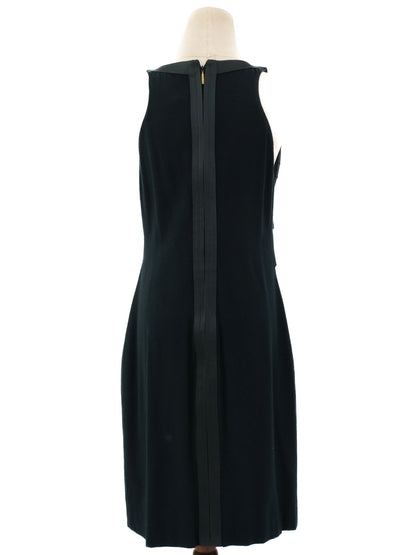 Excellent Roberto Cavalli Green Silk Dress Size L Deep V-Neck Sleeveless