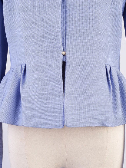 Excellent Hugo Boss Women's Suit Blue Cashmere Wool Size S