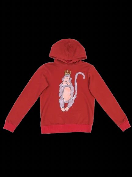 excellent dolce gabbana red cotton hoodie size 12 for kids