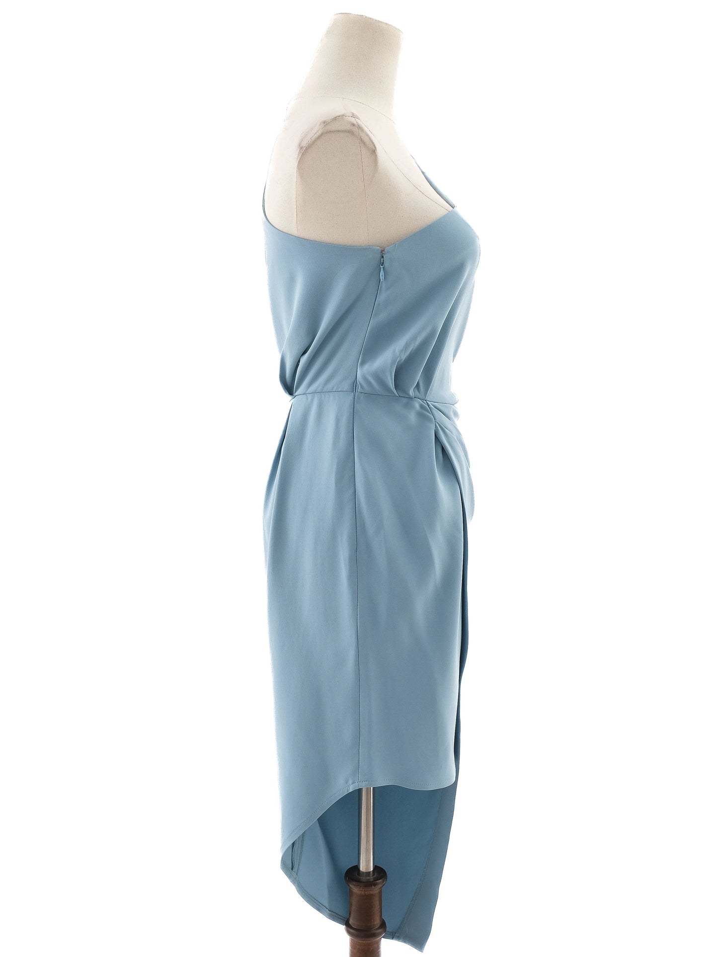 excellent elisabetta franchi light blue one-shoulder dress women