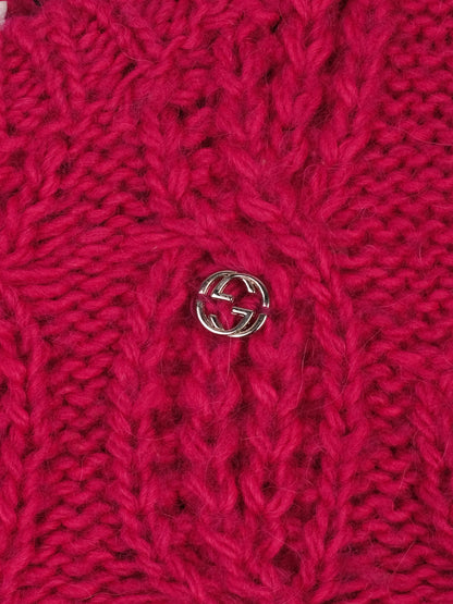 Excellent Gucci Pink Wool Cable Knit Vest for Kids Size 12/18