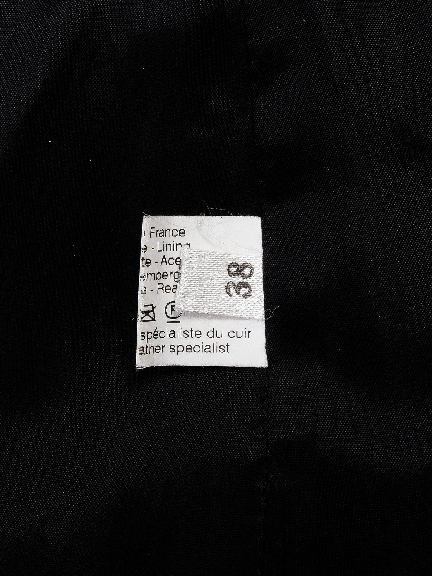 excellent balmain black leather skirt size m