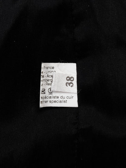 Excellent Balmain Black Leather Skirt Size M