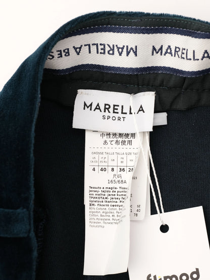 Excellent Marella Green Velvet Pants Size S Women's