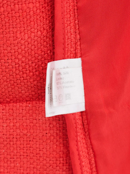 Excellent Luisa Spagnoli Red Silk Jacket Size L with Large Buttons