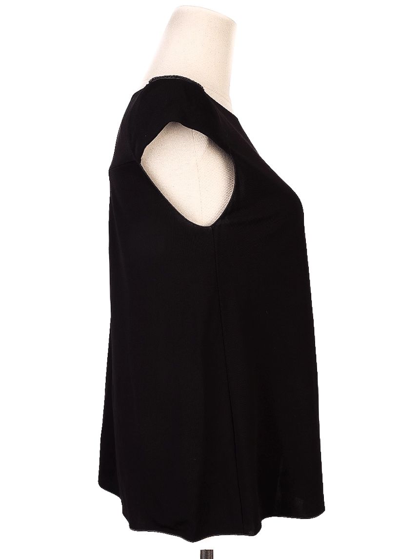 new armani collezioni black sleeveless top size s with embellishments