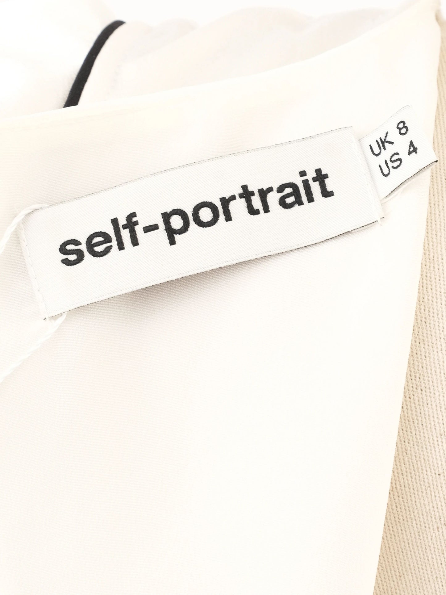 self-portrait white dress with black details size s excellent condition