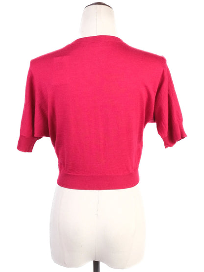Excellent Dolce Gabbana Red Silk Cropped Cardigan Size XS