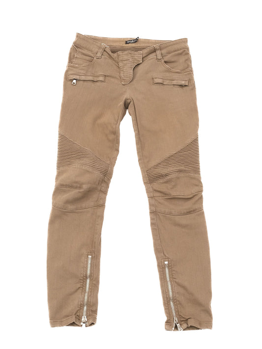 Balmain Green Pants with Zipper Details Size M Excellent Condition