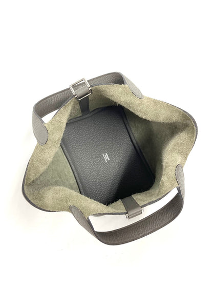 Hermes Gray Picotin PM, Taurillon Clemence PHW D Stamp
