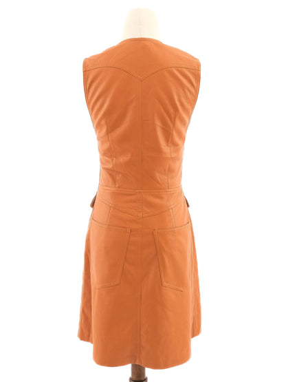 Excellent Nanushka Orange Polyurethane Dress Size XS