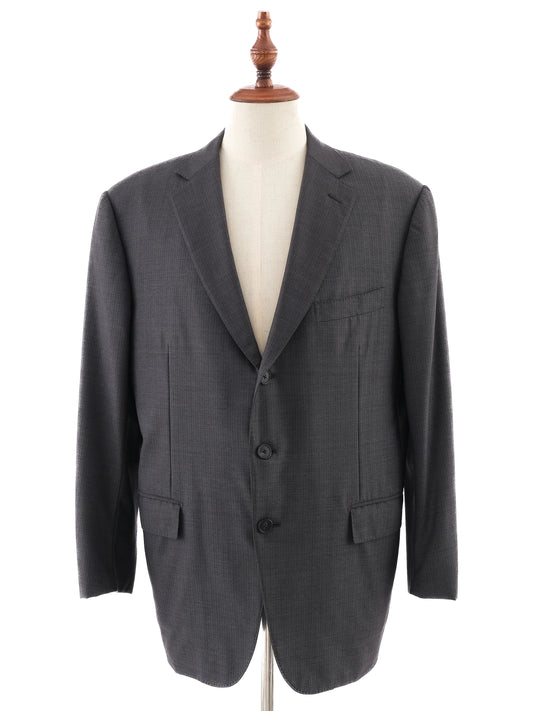 Excellent Ermenegildo Zegna Gray Wool Suit Jacket Size XL