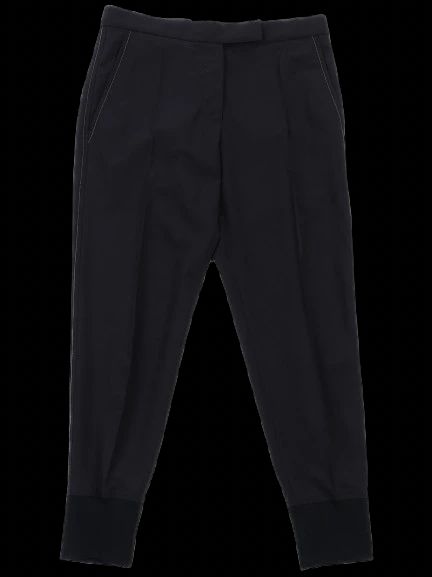 excellent brunello cucinelli black wool pants cuffed legs women's size