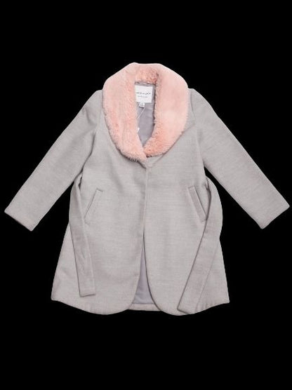 Good Janie and Jack Gray Coat with Pink Faux Fur Collar Size 5,5