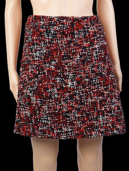 NEW Dior Red Silk Skirt Size S with Textured Pattern